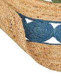 Miniatyrbillede 5 af 7: Rundt jute tæppe 140 cm blågrøn HOVIT Lumarko!
