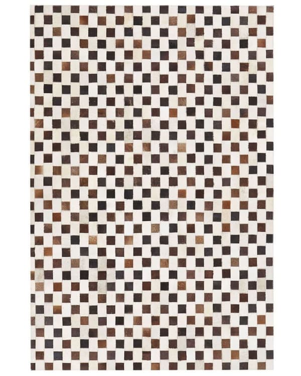 Patchwork lædertæppe 160 x 230 cm beige-brun KAYABEY Lumarko!