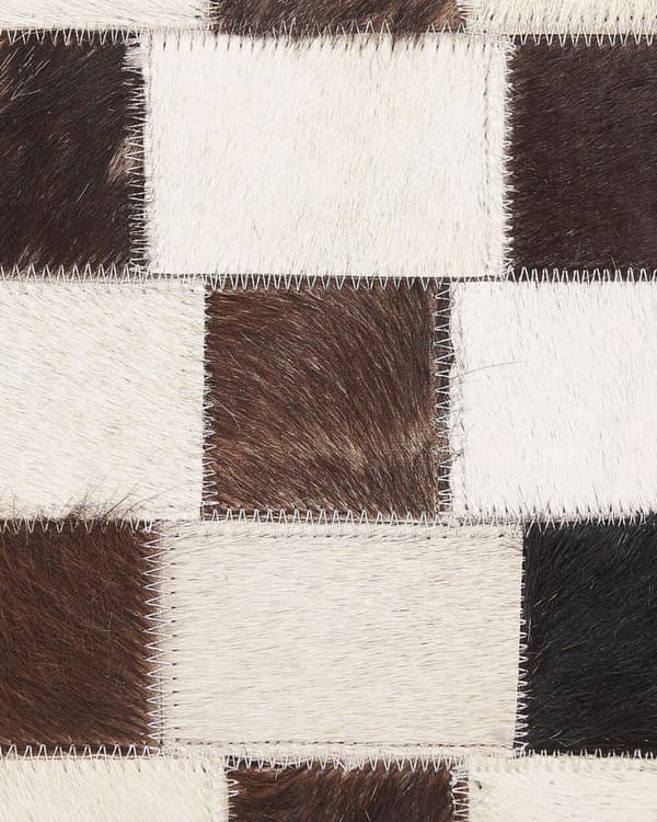 Patchwork lædertæppe 160 x 230 cm beige-brun KAYABEY Lumarko!