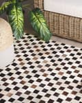 Miniatyrbillede 2 af 6: Patchwork lædertæppe 160 x 230 cm beige-brun KAYABEY Lumarko!
