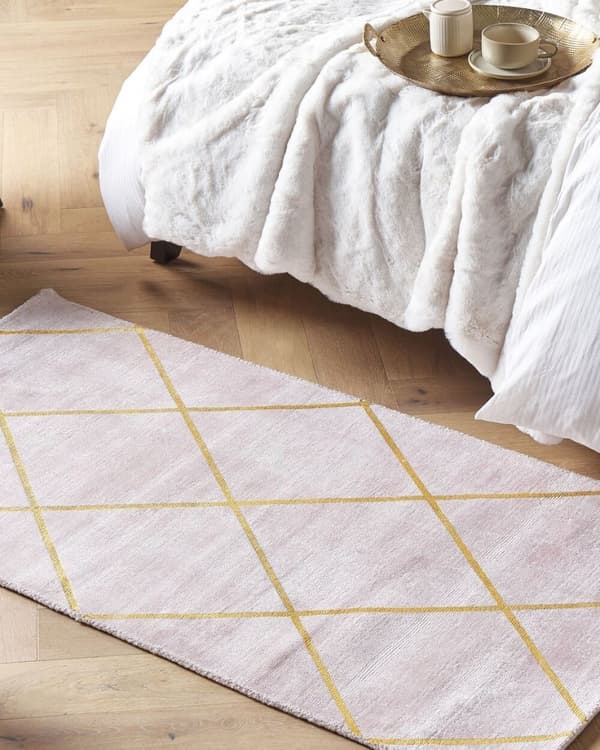 Viskosetæppe 80 x 150 cm pink ATIKE Lumarko!