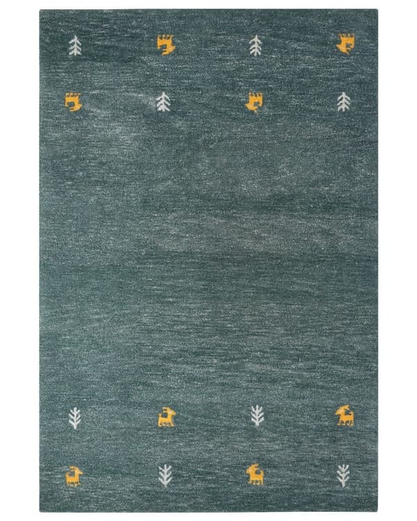 Gabbeh-tæppe i uld 200 x 300 cm grøn CALTI Lumarko!