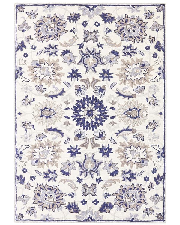 Villamatto 160 x 230 cm beige-sininen KUMRU Lumarko!