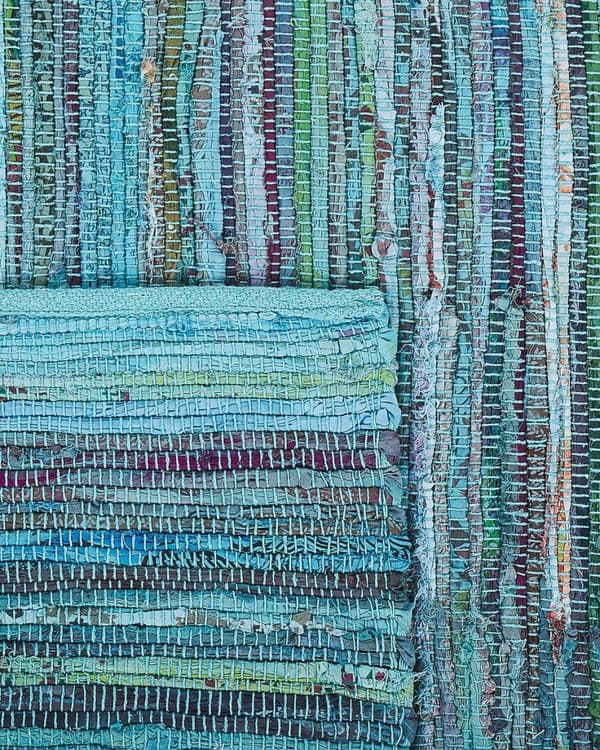 Bomuldstæppe 140 x 200 cm blå MERSIN Lumarko!