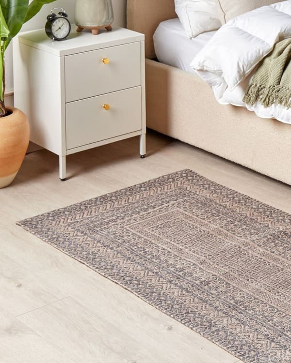 Matta 80 x 150 cm beige-grå BAGLAR Lumarko!