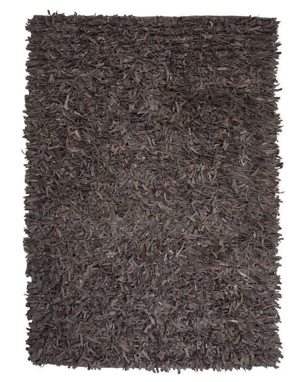 Lædertæppe 140 x 200 cm brun MUT Lumarko!
