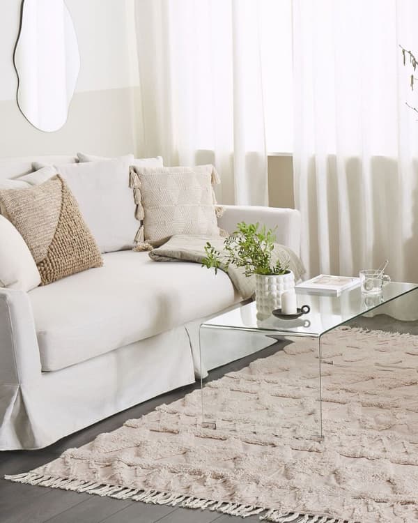 Bomullsmatta 160 x 230 cm beige DIDIM Lumarko!