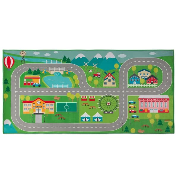 Børnetæppe med byprint 80 x 150 cm SEBEN Lumarko!
