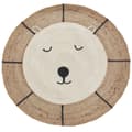 Miniatyrbillede 1 af 6: Børnetæppe i jute, rundt, bjørneagtigt, 120 cm, beige, KOVU, Lumarko!