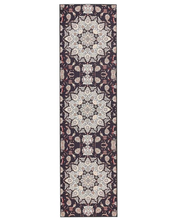 Matto 80 x 300 cm musta ja beige ARITAS Lumarko!