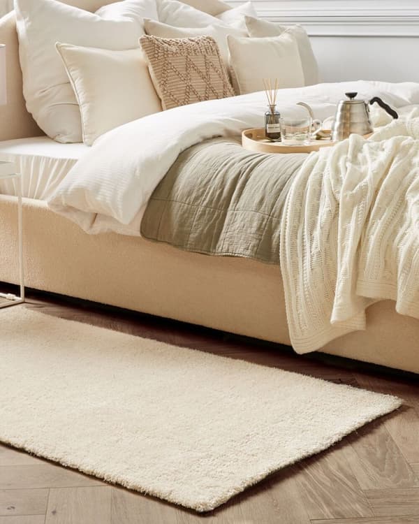 Shaggy tæppe 80 x 150 cm beige DEMRE Lumarko!