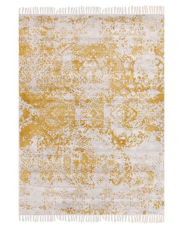 Viskosetæppe 140 x 200 cm gul-beige BOYALI Lumarko!