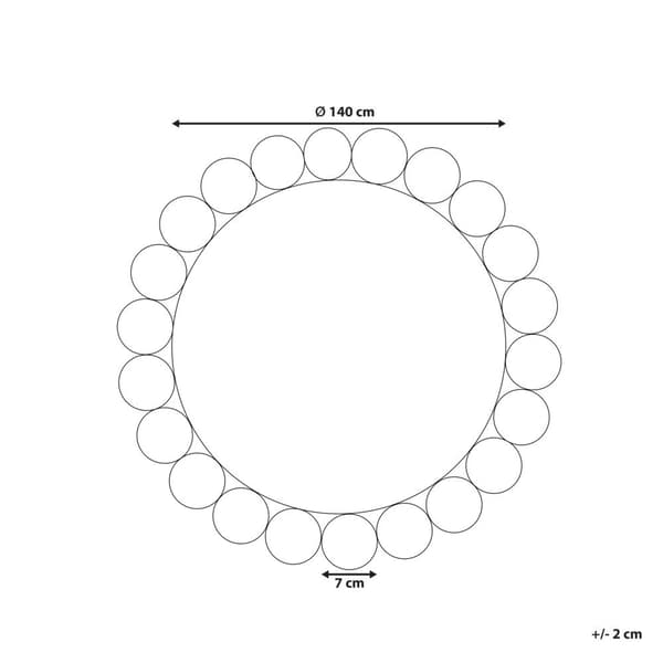 Rundt jute tæppe 140 cm sort VOSTAN Lumarko!
