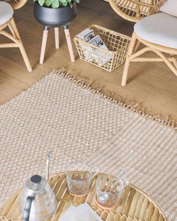 Jute tæppe 140 x 200 cm beige ADABAG Lumarko!