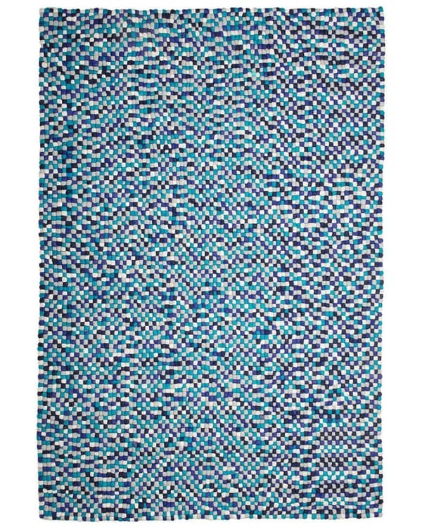 Filtbollsmatta 160 x 230 cm flerfärgad blå AMDO Lumarko!