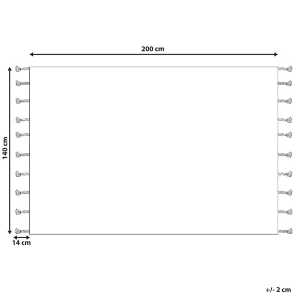 Bomuldstæppe 140 x 200 cm sort og hvid AGADIR Lumarko!