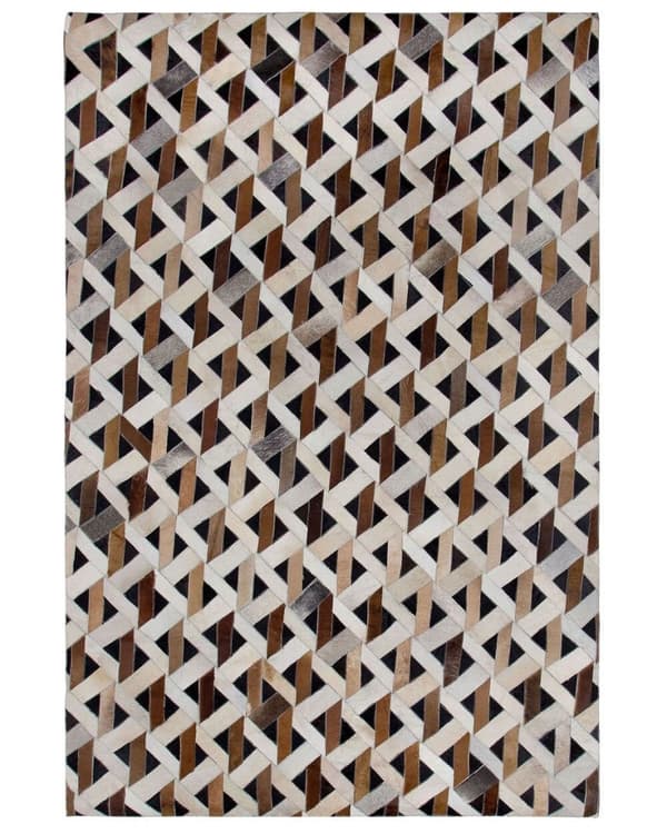 Lædertæppe 140 x 200 cm brun-grå TUGLU Lumarko!