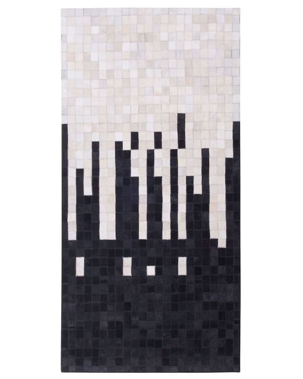 Lædertæppe 80 x 150 cm sort og hvid BOLU Lumarko!
