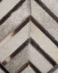 Miniatyrbillede 5 af 6: Patchwork læder tæppe 140 x 200 cm beige TEKIR Lumarko!