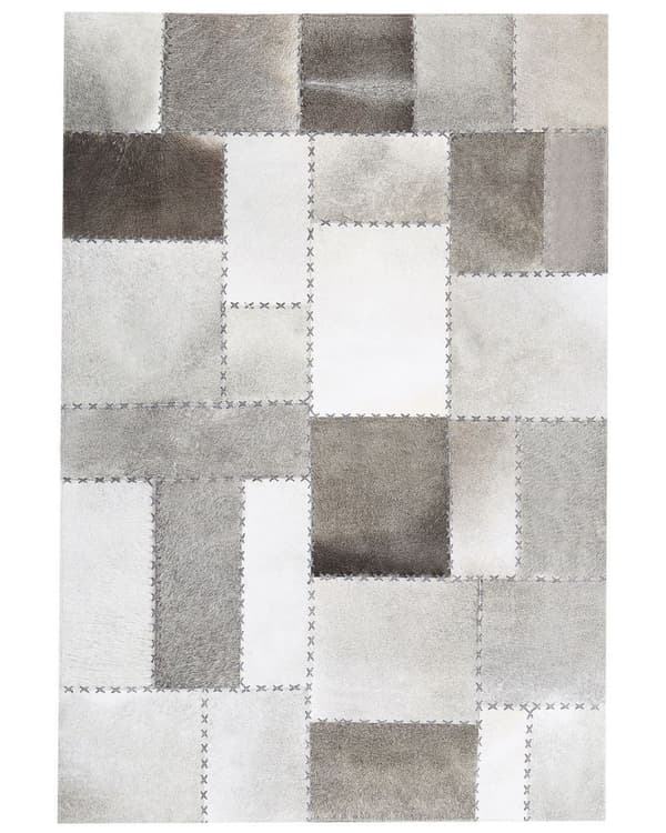 Tilkkutäkkimainen nahkamatto ruskeanharmaa 160 x 230 cm PERVARI Lumarko!