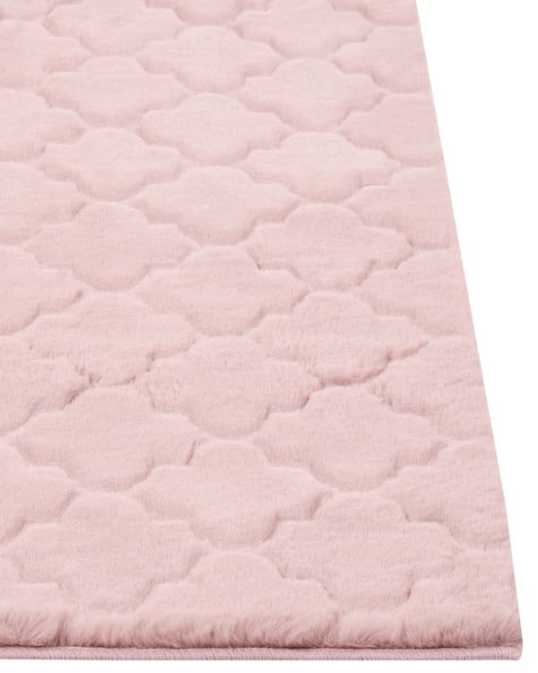 Kaninmatta i fuskpäls 160 x 230 cm rosa GHARO Lumarko!