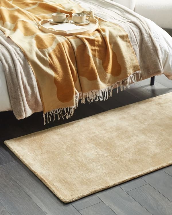Viskosetæppe 80 x 150 cm sandfarvet GESI II Lumarko!