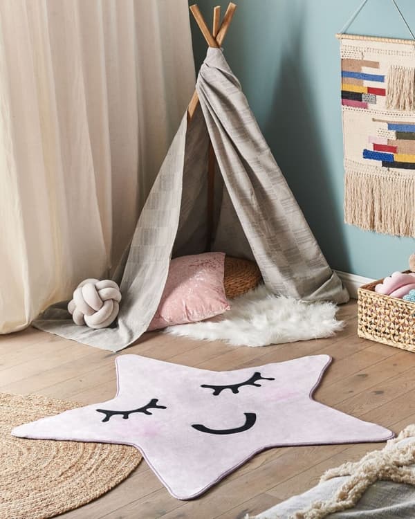 Børnetæppe stjerneformet 120 x 120 cm pink SIRIUS Lumarko!
