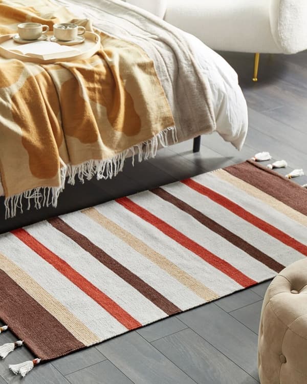 Bomullsmatta 80 x 150 cm brunbeige HISARLI Lumarko!