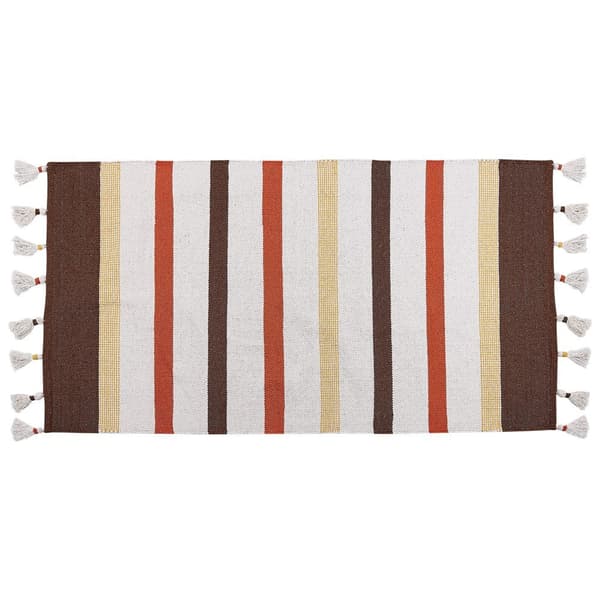 Bomullsmatta 80 x 150 cm brunbeige HISARLI Lumarko!