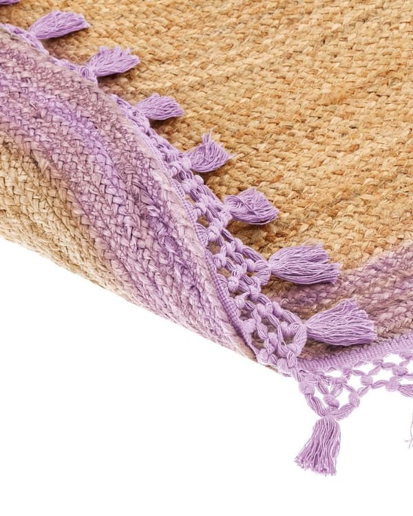 Pyöreä juuttimatto 140 cm beige/violetti MARTS Lumarko!