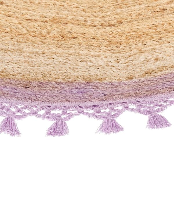 Pyöreä juuttimatto 140 cm beige/violetti MARTS Lumarko!