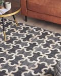Miniatyrbillede 2 af 6: Lædertæppe 140 x 200 cm gråbeige YEDISU Lumarko!