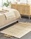Miniatyrbillede 2 af 7: Jute tæppe 80 x 150 cm beige HAMZALAR Lumarko!