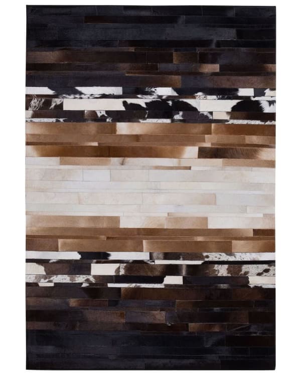 Nahkamatto 140 x 200 cm musta ja beige DALYAN Lumarko!