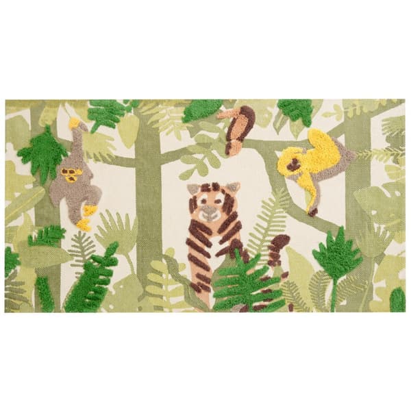 Lasten puuvillamatto viidakkoaiheinen 80 x 150 cm monivärinen JANHTO Lumarko!