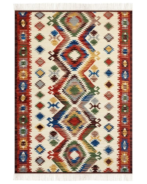 Uld kelim tæppe 200 x 300 cm flerfarvet AREVIK Lumarko!