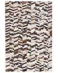 Miniatyrbillede 3 af 6: Lædertæppe i patchwork-stil 160 x 230 cm brun og hvid AKYELE Lumarko!