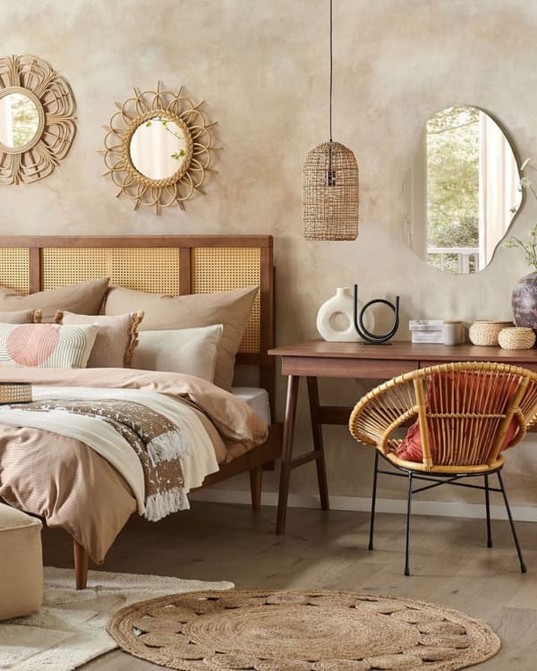 Rundt jute tæppe ø 120 cm beige AHLAT Lumarko!