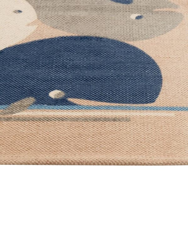 Børnetæppe i bomuld med hvalmotiv 80 x 150 cm beige SEAI Lumarko!
