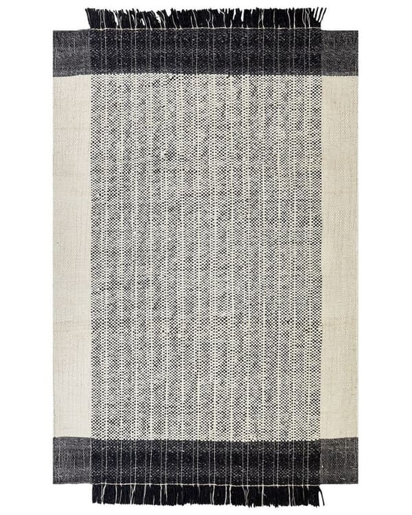 Uldtæppe 140 x 200 cm sort og hvid KETENLI Lumarko!
