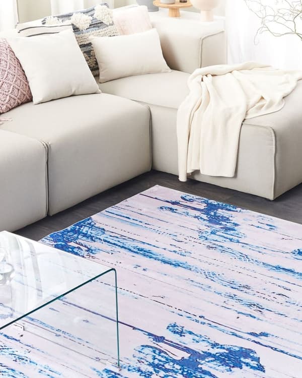 Matta 140 x 200 cm blåbeige BURDUR Lumarko!