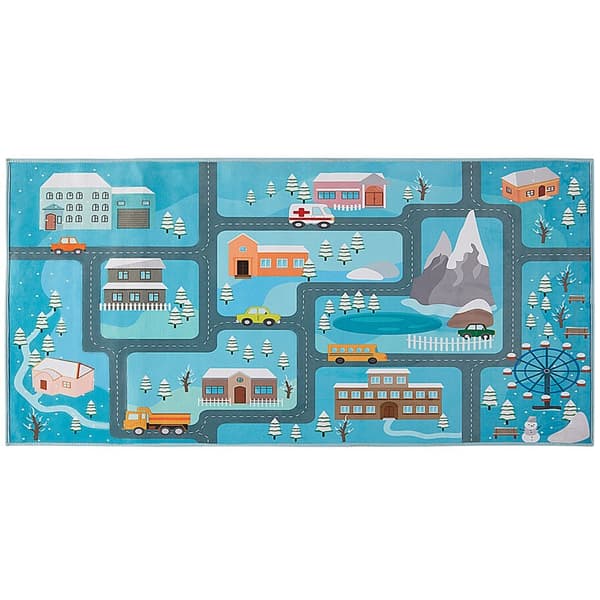 Børnetæppe med byprint 80 x 150 cm KIGI Lumarko!