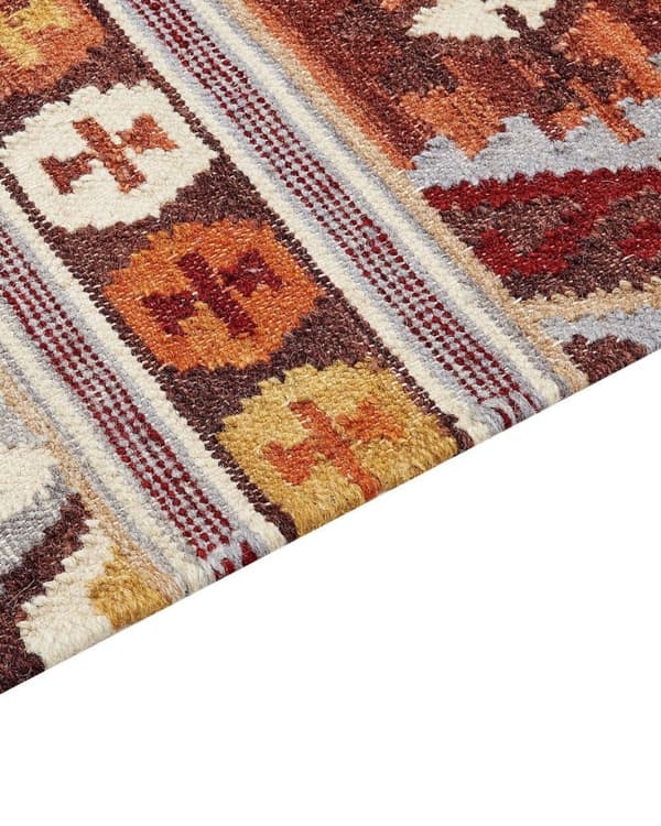 Uld kelim tæppe 200 x 300 cm flerfarvet AYGAVAN Lumarko!