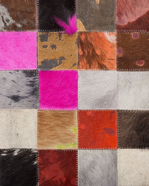 Patchwork-lädermatta 200 x 200 cm flerfärgad ENNE Lumarko!
