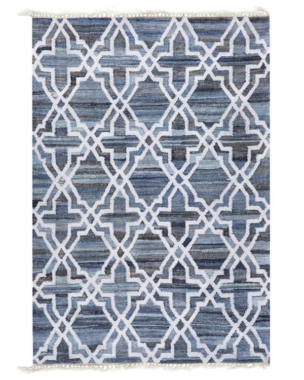 Bomullsmatta 140 x 200 cm blå ADIYAMAN Lumarko!