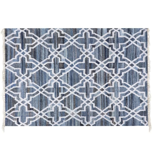 Bomullsmatta 140 x 200 cm blå ADIYAMAN Lumarko!