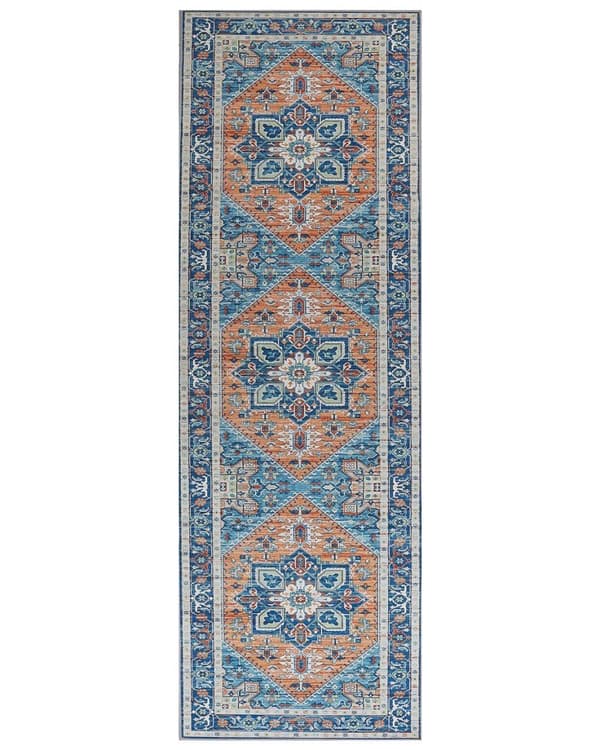 Tæppe 80 x 240 cm blå-orange RITAPURAM Lumarko!