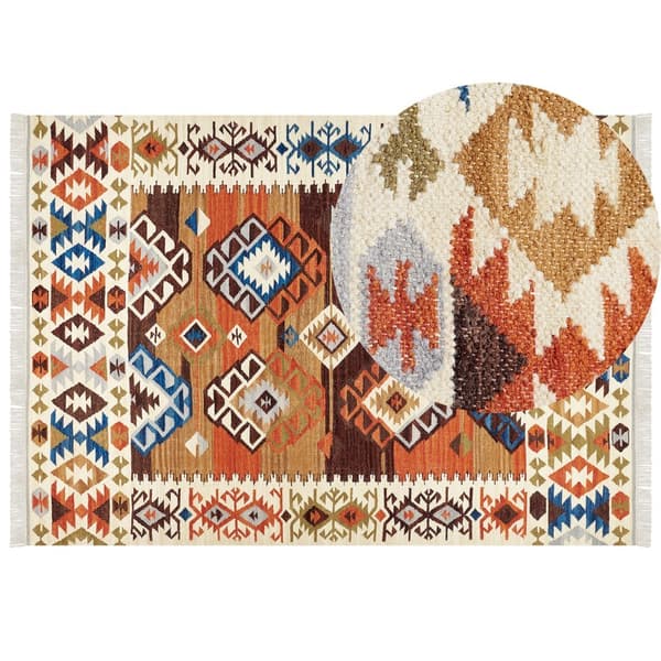 Villainen kilim-matto 200 x 300 cm monivärinen VOSKETAP Lumarko!