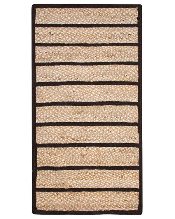 Jute tæppe 80 x 150 cm beige og sort KARADONA Lumarko!