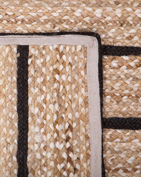 Jute tæppe 80 x 150 cm beige og sort KARADONA Lumarko!